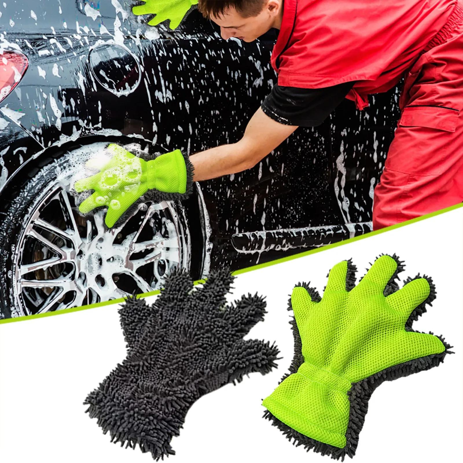 Light Weight Work Gloves Wheel Preparation Bicycle For Car Brush Care Cleaning Sided Cleaner Car Glove Window Car Ri